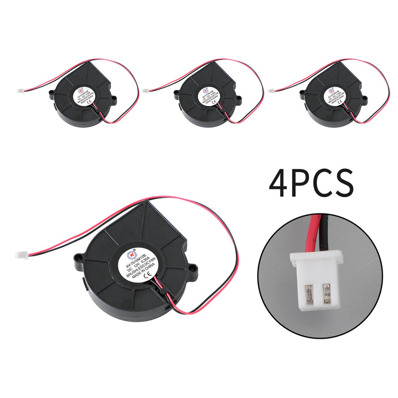 2-stifts borstlös DC kylfläkt 12V 0,3A 7515B 75x75x15mm