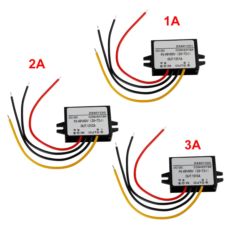 Vanntett DC-DC-omformer 60V trinn ned til 12V bilstrømforsyningsmodul