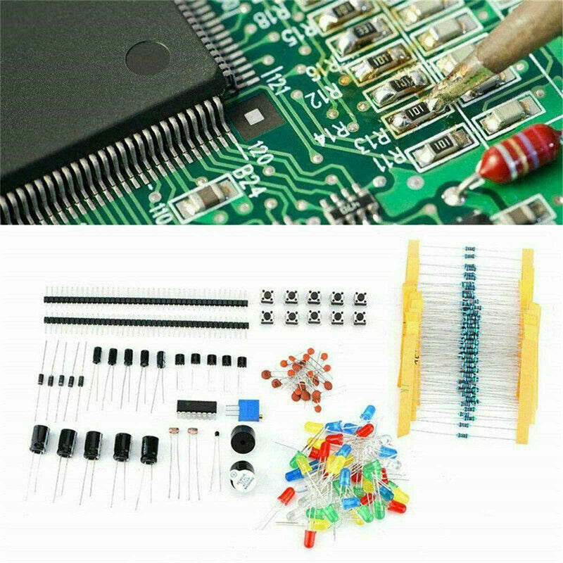 Kit inicial básico de componentes eletrônicos com resistência de breadboard de 830 pontos de amarração