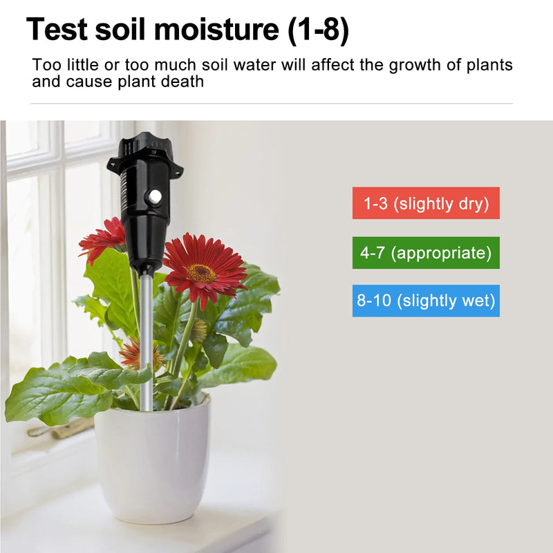 Håndholdt Soil PH Tester PH og fuktighetsmåler med 295 mm lang metallsonde