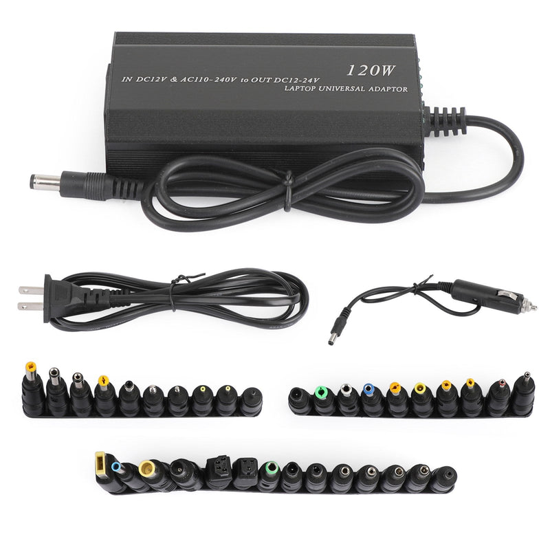 Universal 120W Car Home 34 tips Strømforsyning Adapter Lader for bærbar PC