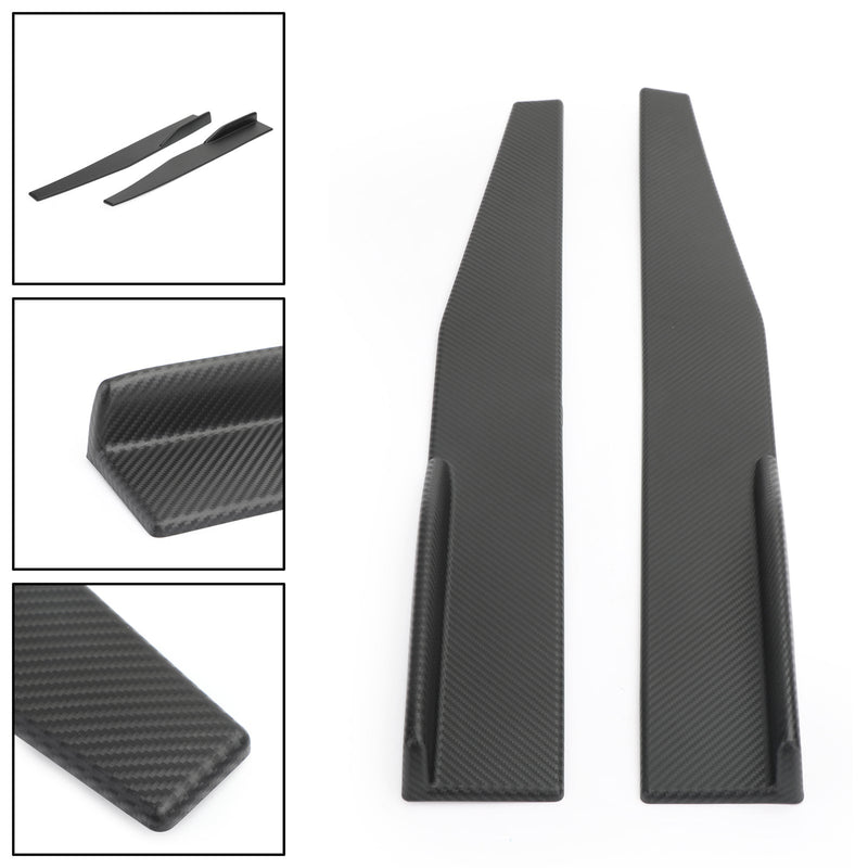 Par 74,5 cm Carbon Fiber Sideskjørt Rocker Splitter Diffuser Winglet Wings Generisk