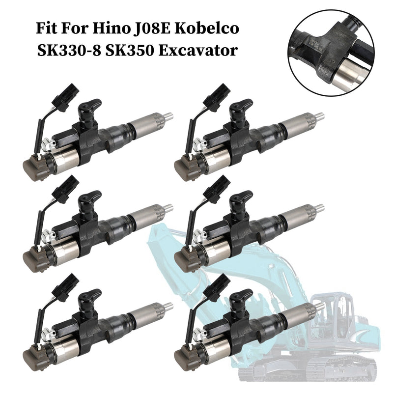 1984-2018 Hino J08E Kobelco 3.8 4.7 Diesel 6PCS Insprutare 095000-6593