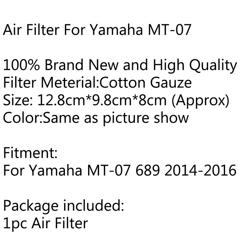 Högflödesersättning för Yamaha MT-07 MT 07 689 2014-2016 Generic