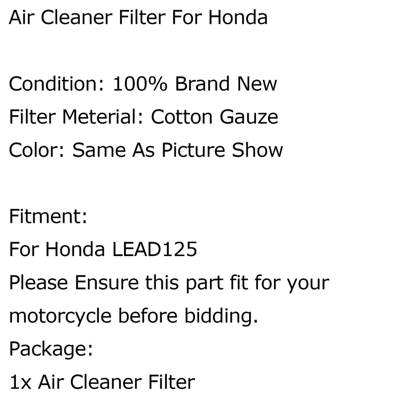 Luftfilterrengöringselement för Honda LEAD125 Generic