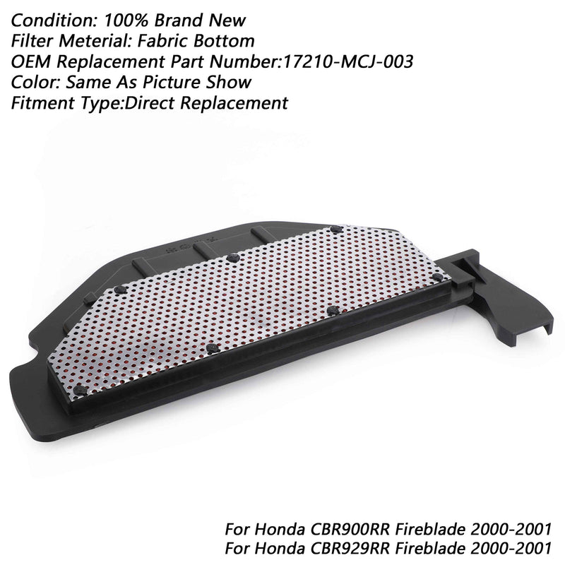 Luftfilterreiniger für Honda CBR900RR CBR929RR Fireblade 2000-2001 17210-MCJ-003 Generisch