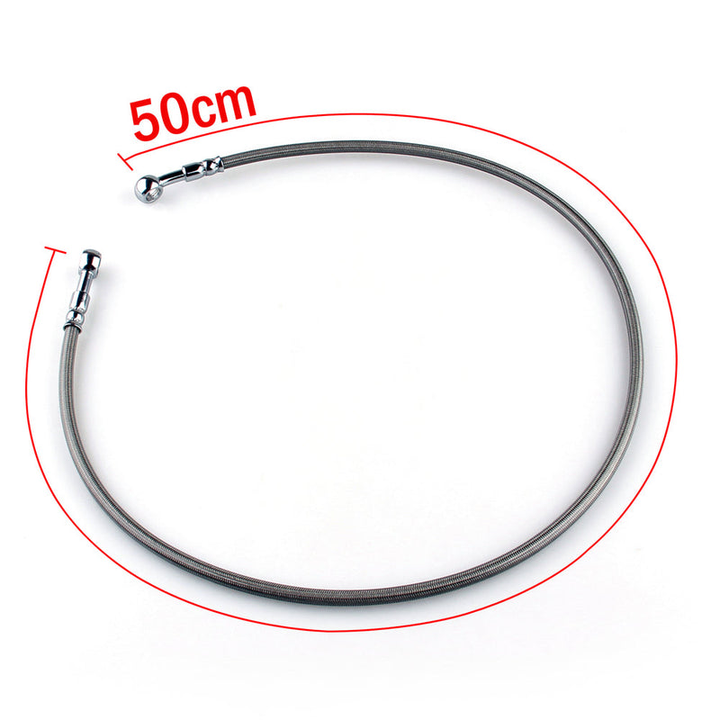 50cm/19 Motorcycle Brake Oil Hose Line Banjo Fitting Stainless Steel Swivel End