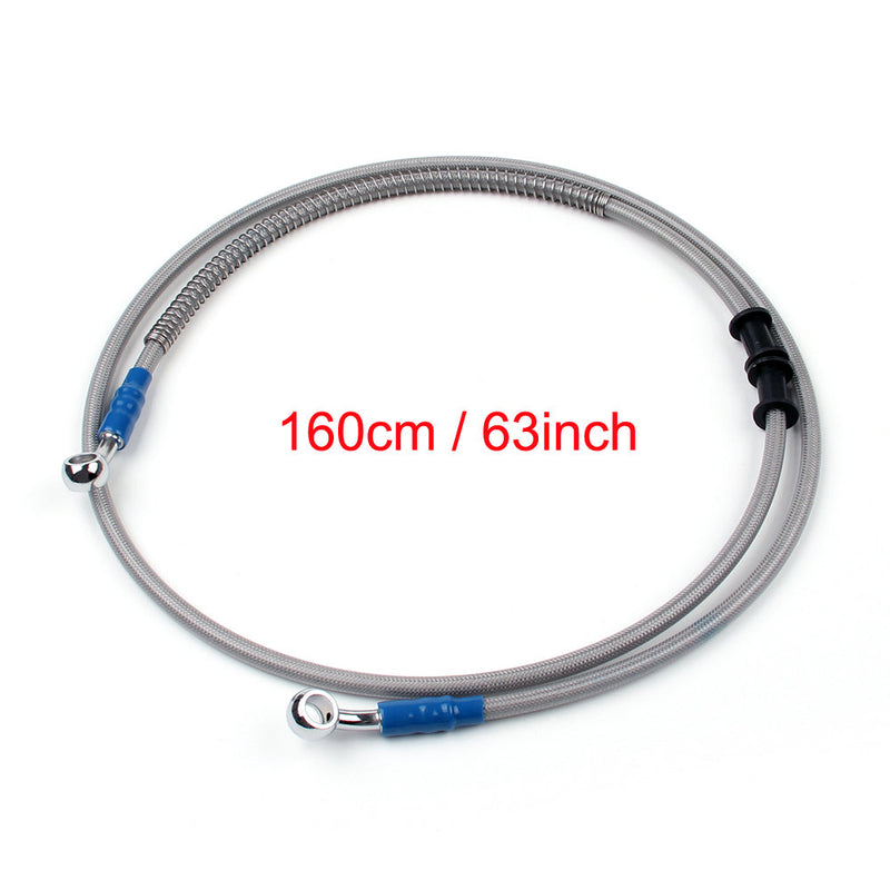 160cm/63 M10 Brake Oil Hose Line Banjo Fitting Stainless Steel End