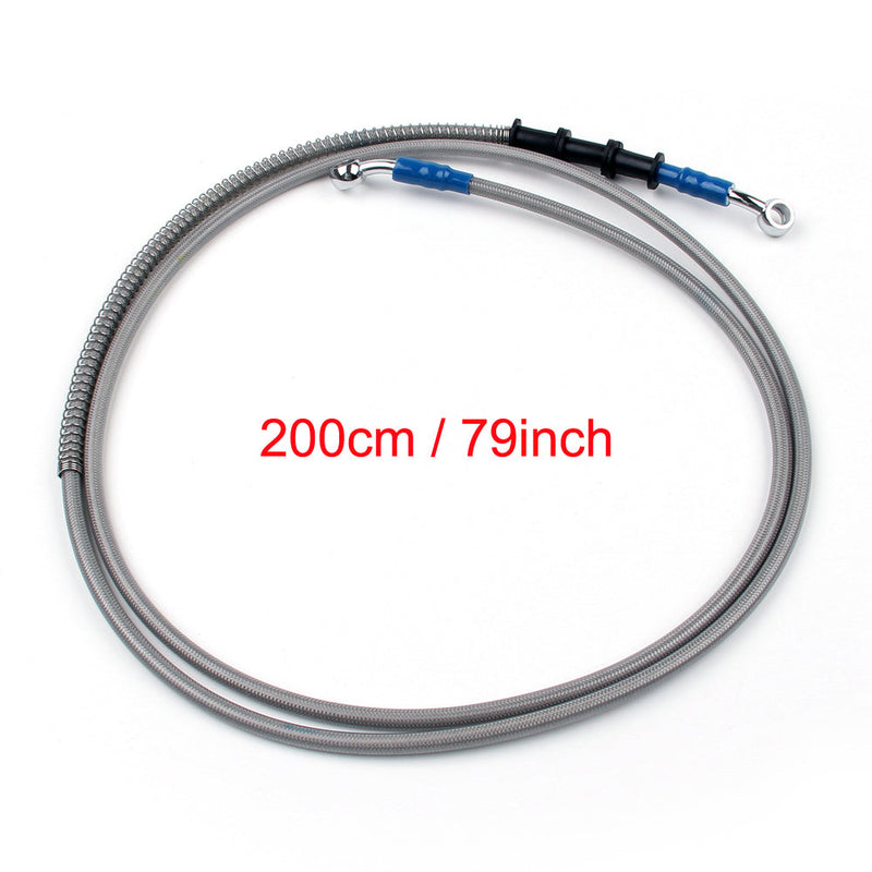 200cm/79 M10 Brake Oil Hose Line Banjo Fitting Stainless Steel End