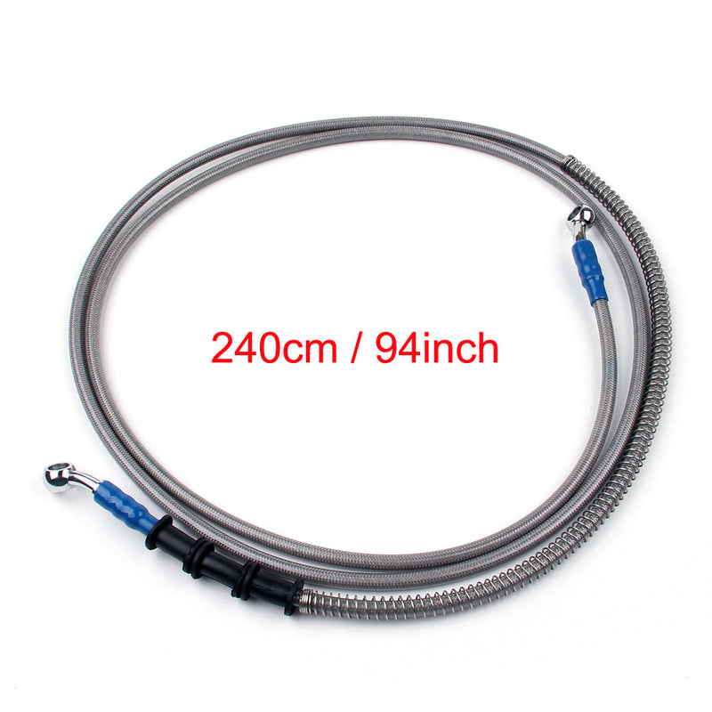 240cm/94 M10 Brake Oil Hose Line Banjo Fitting Stainless Steel End