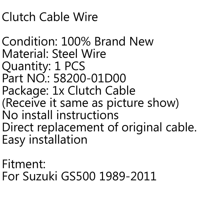 Nowa linka sterowania sprzęgłem drut stalowy dla Suzuki 58200-01D00 GS500 1989-2011 Generic