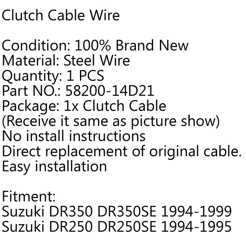 Wymiana linki sprzęgła dla Suzuki DR350 DR350SE 94-99 DR250 DR250SE 94-95 Generic