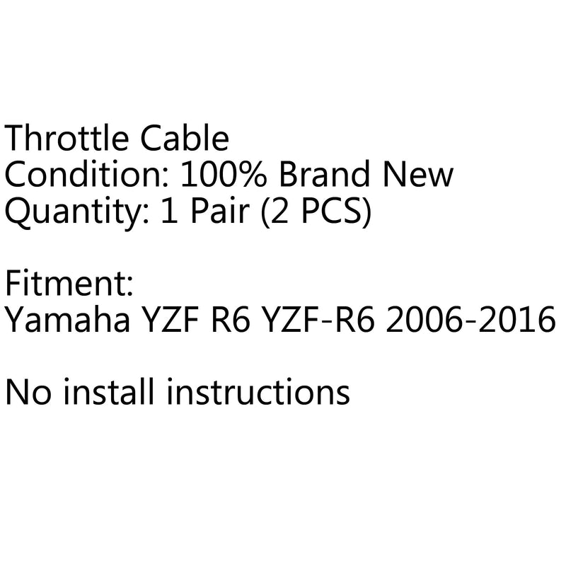 Gaszug Push/Pull Wire Line Gas für Yamaha YZF R6 YZF-R6 06-16 Generic