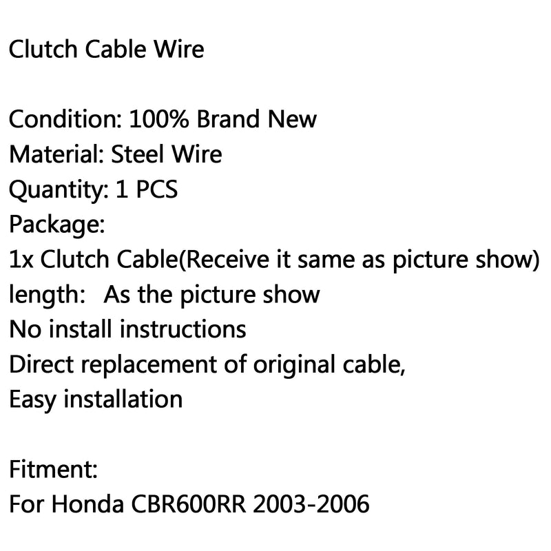 Kytkinvaijerin vaihto sopii Honda CBR600RR 2003-2006 2004 Generic