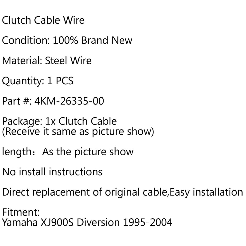 Clutchkabelbytte 4KM-26335-00 For Yamaha XJ900S Diversion 1995-2004 Generisk