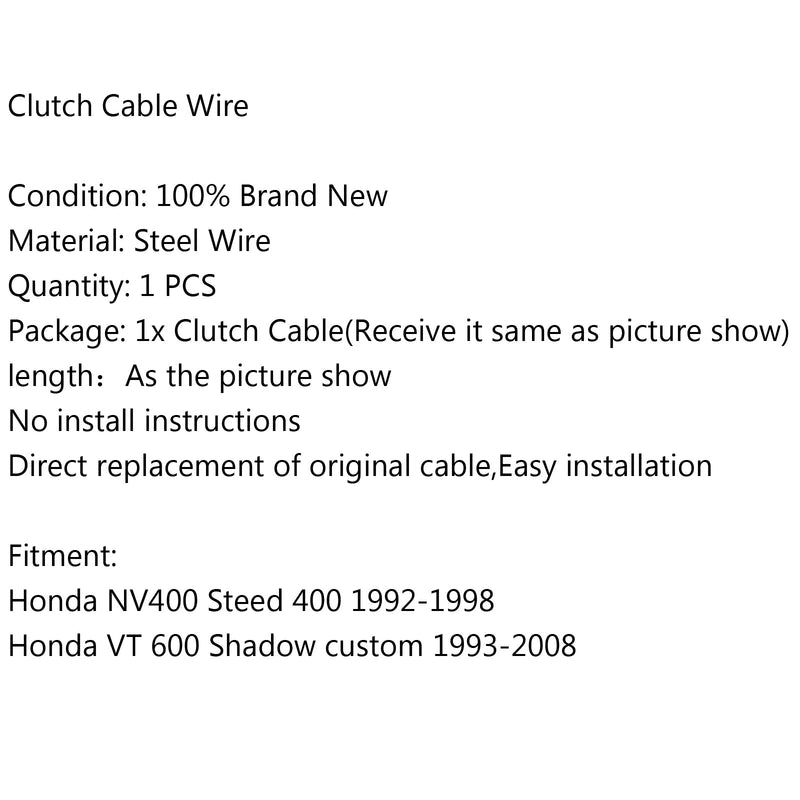 Byte av kopplingsvajer till Honda NV400 Steed 400 VT 600 Shadow Custom Generic