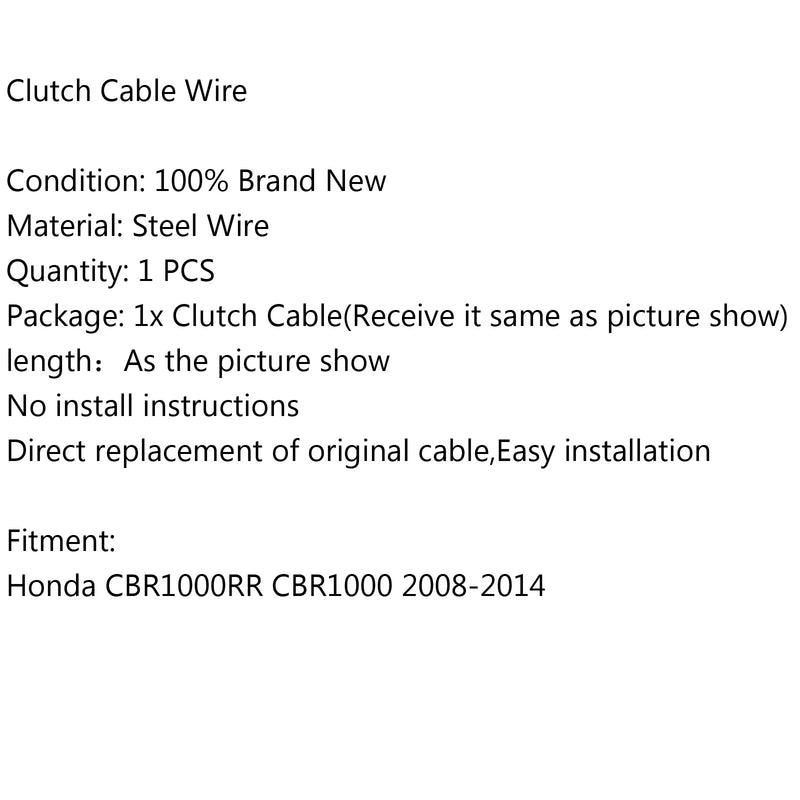 Cable de embrague de alambre de acero de repuesto para Honda CBR1000RR CBR1000 2008-2014 genérico