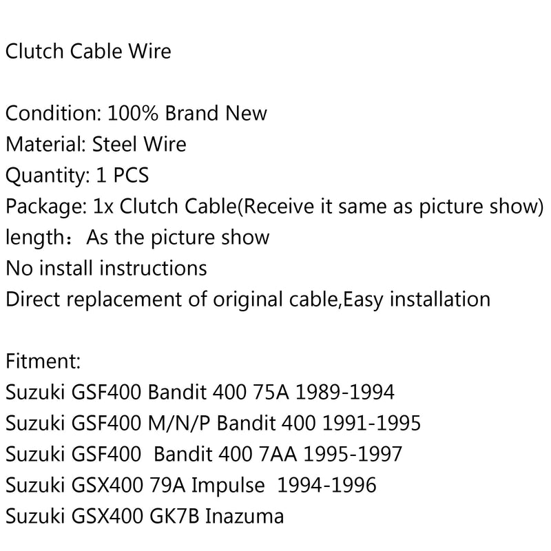 Kopplingsvajer till Suzuki GSF400 M/N/P Bandit 400 75A GSX400 79A GK7B Inazuma Generic