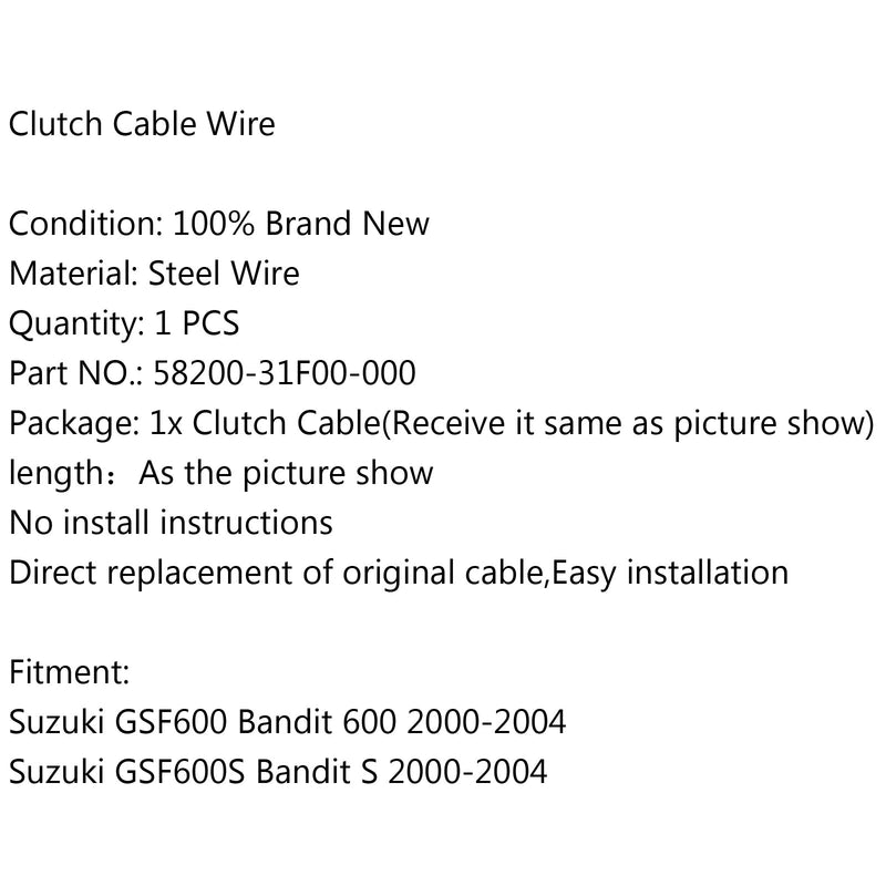 Clutchkabel 58200-31F00-000 For Suzuki GSF600 Bandit 600 GSF600S S 2000-2004 Generisk