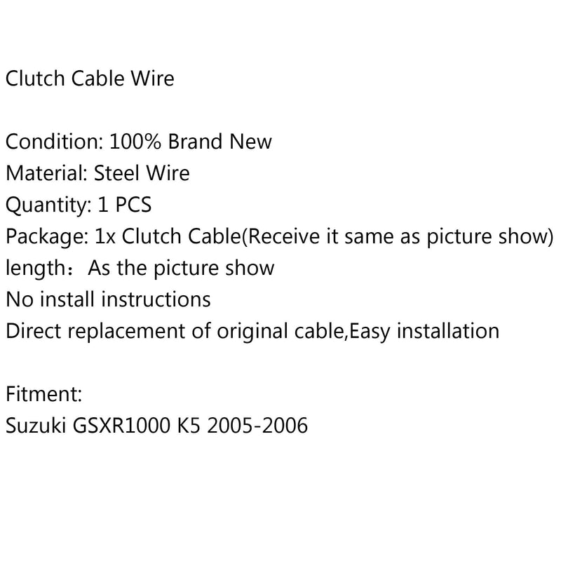 Wymiana linki sprzęgła z drutu stalowego dla Suzuki GSXR1000 K5 2005-2006 Generic
