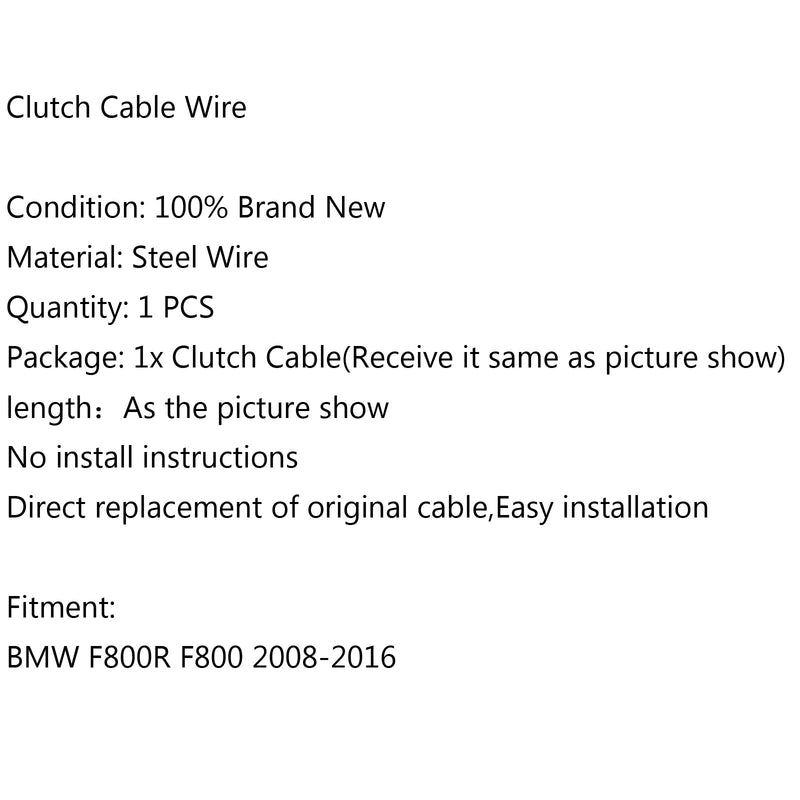 Trådstål clutchkabel for BMW F800R F800 2008-2016 2009 2012 2014 Generisk