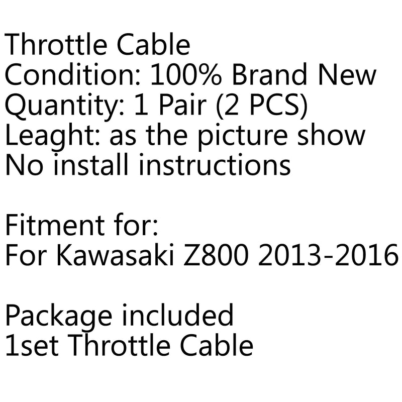 Gasskabel Push/Pull Wire Line Gasspak for Kawasaki Z800 2013-2016 2015 Generisk