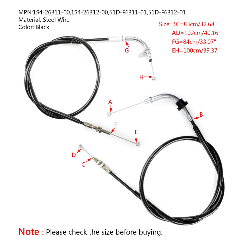 Kabel przepustnicy motocykla dla 1S4-26311-00 Yamaha YBR125 YBR125ED 2010-2014 Generic