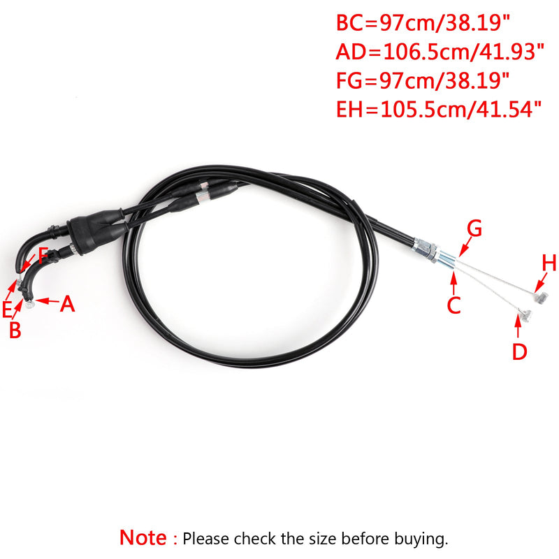 54012-0184 svart gasskabel ledning for Kawasaki KL 650 KLR 650 2008-2017 Generisk