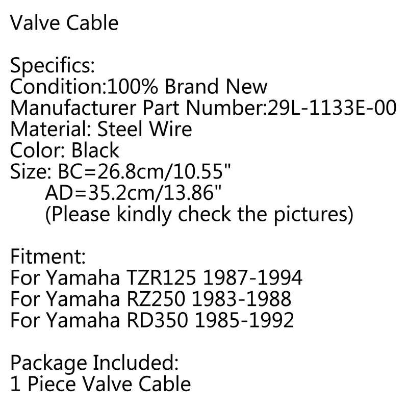 Ventilvajerremskiva 29L-1133E-00 För Yamaha TZR125 1987-1994 RD350 1985-1992 Generic