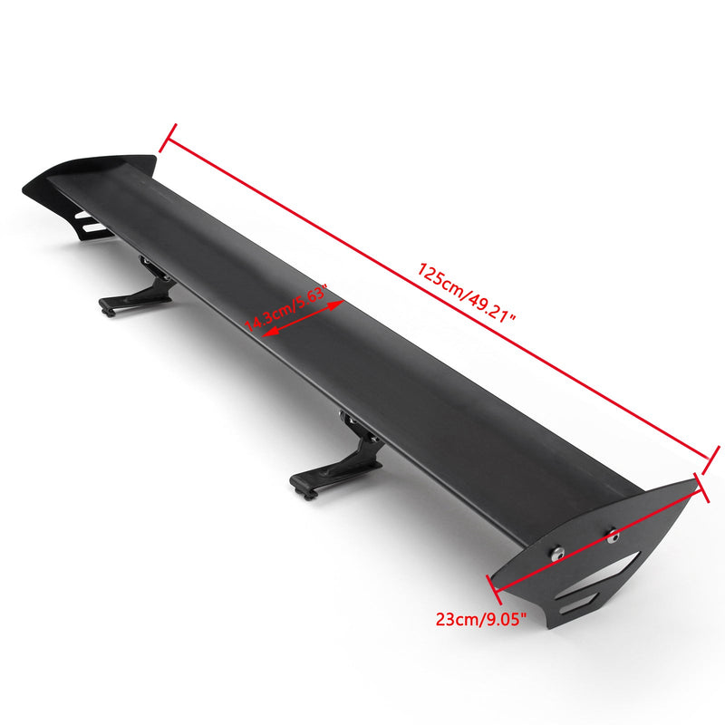 Universal Hatch Aluminum GT Rear Trunk Wing Racing Spoiler Black