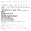 Erstatningshette hette kabel og håndtak - for 77-81 Firebird / Trans Am GM GM