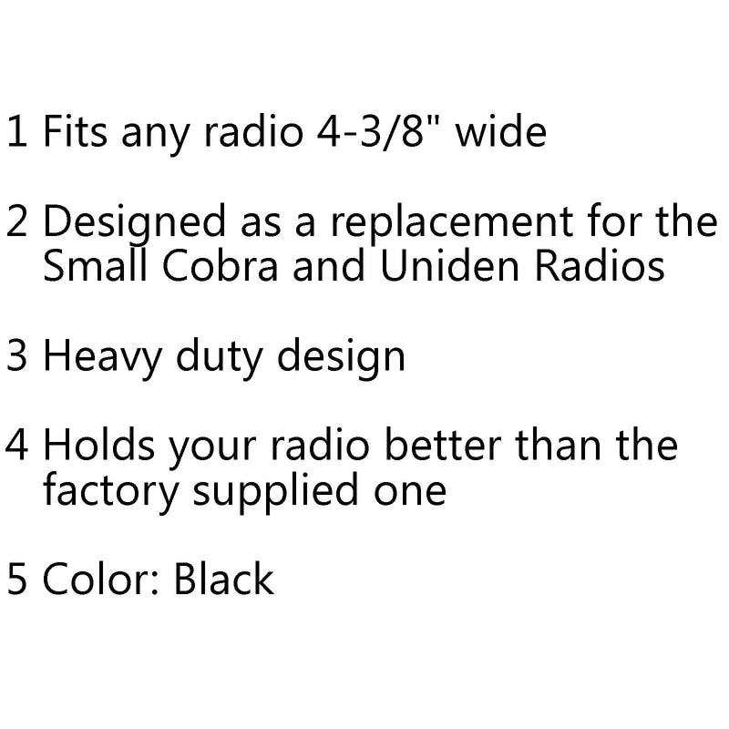 Ersatz-Schnellspannhalterung für Cobra/Uniden Radios 4-3/8 Wide Generic