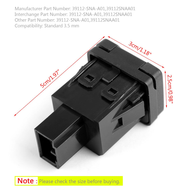 Novo conector auxiliar de áudio e vídeo 39112SNAA01 AUX para 2006-2011 Honda Civic genérico