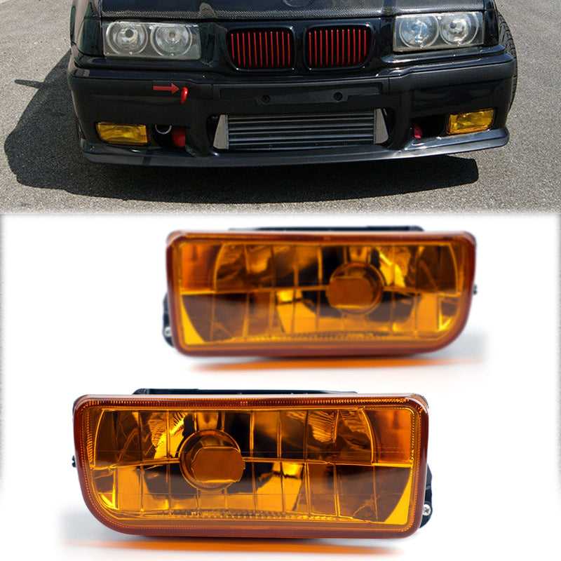 BMW 1992-1998 E36 3 Seria 2/4D Zamienne lampy przeciwmgielne Szkło kryształowe R&L