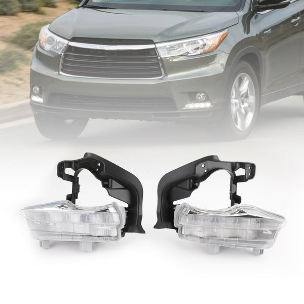 2X LED DRL Kjørelys Tåkelys for Toyota Highlander 2014 2015 2016 Generisk