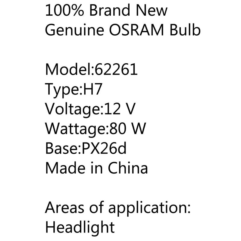 OSRAM Super Rallye Offroad Halogenlampe H7 80W 62261 für universelles Fahrzeug generisch