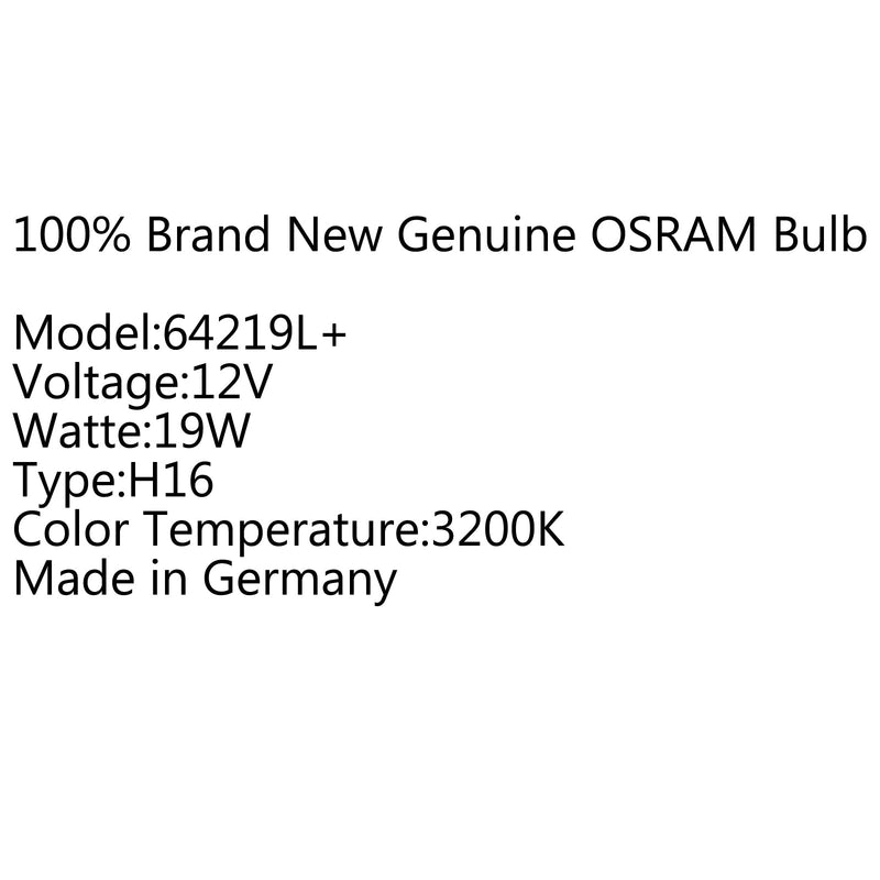 1pc OSRAM H16 12V 19W 3200K Halogen Original Nebelscheinwerferbirne RAV4 Lexus 64219L+ Generic