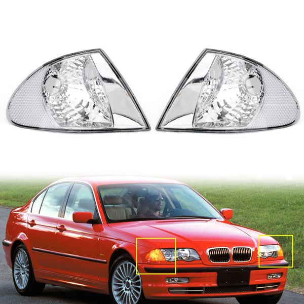 1999-2001 BMW Serie 3 E46 Par de indicadores de señal de giro delanteros Luces transparentes de esquina