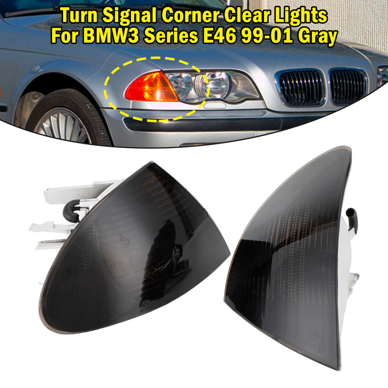 Luzes claras de canto de sinal de mudança de direção para BMW Série 3 E46 99-01 cinza genérico