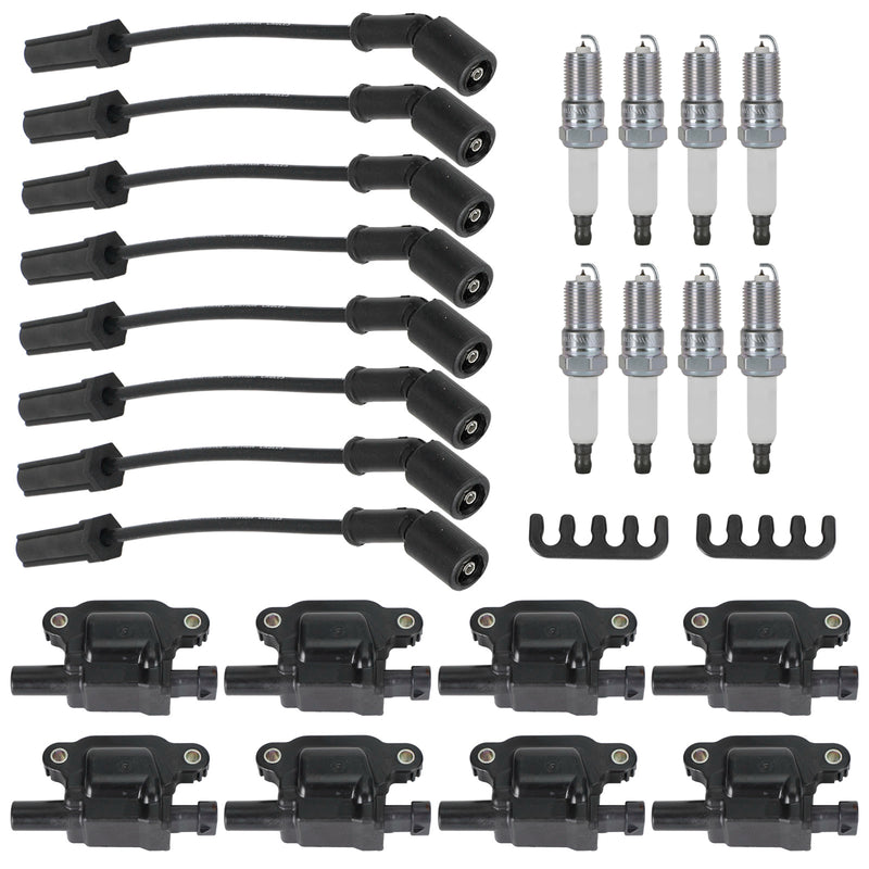 8PCS Silverado 1500 Tahoe GMC Bobina de encendido cuadrada + Bujía + Cable 12611424 Fedex Express