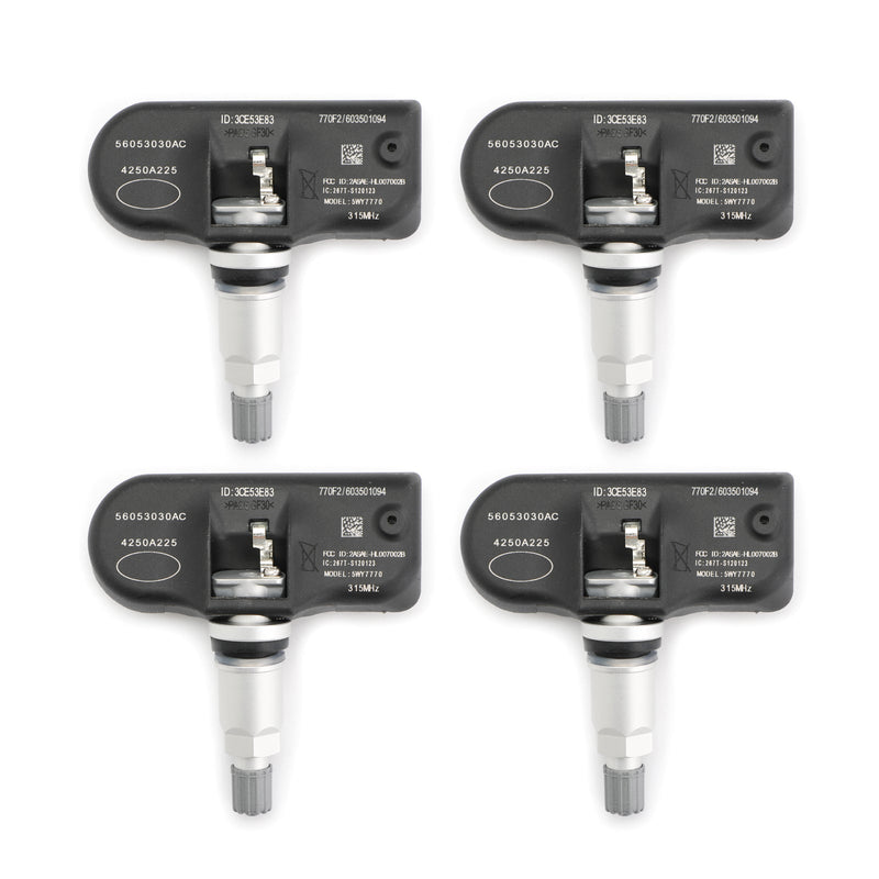 Paquete de 4 sensores de presión de neumáticos 56053030AC TPMS 315 MHz para Chrysler Generic