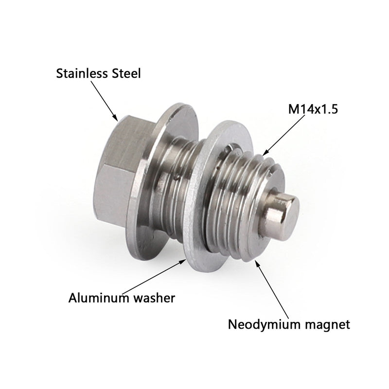 Auto-Ölablassschraube aus Edelstahl mit Neodym-Magnet Universal Generic