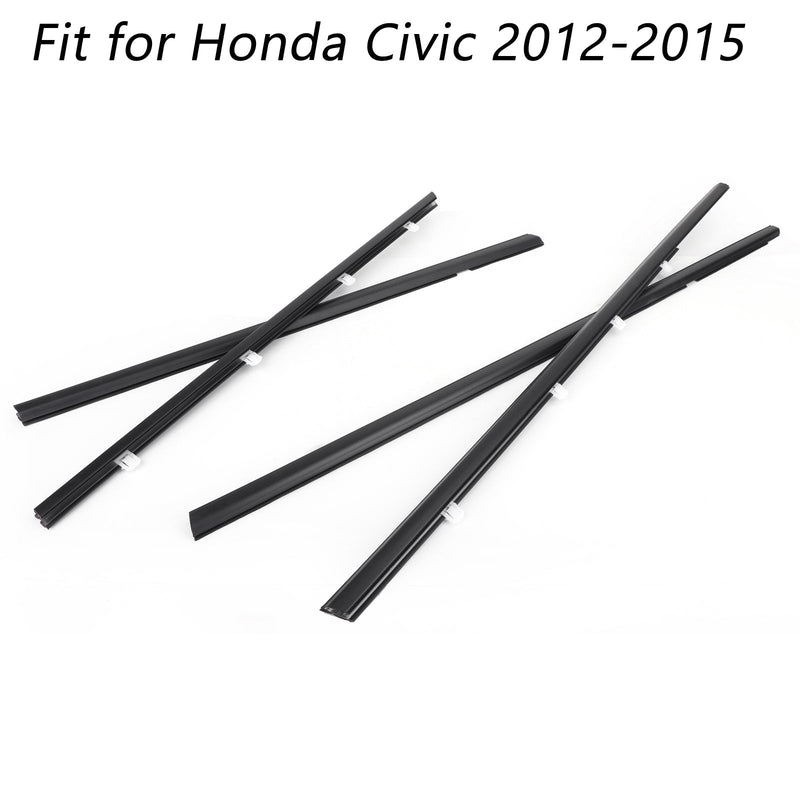 2012-2015 Honda Civic 4 peças Faixa de vedação para carro moldagem de janela Faixa de vedação genérica