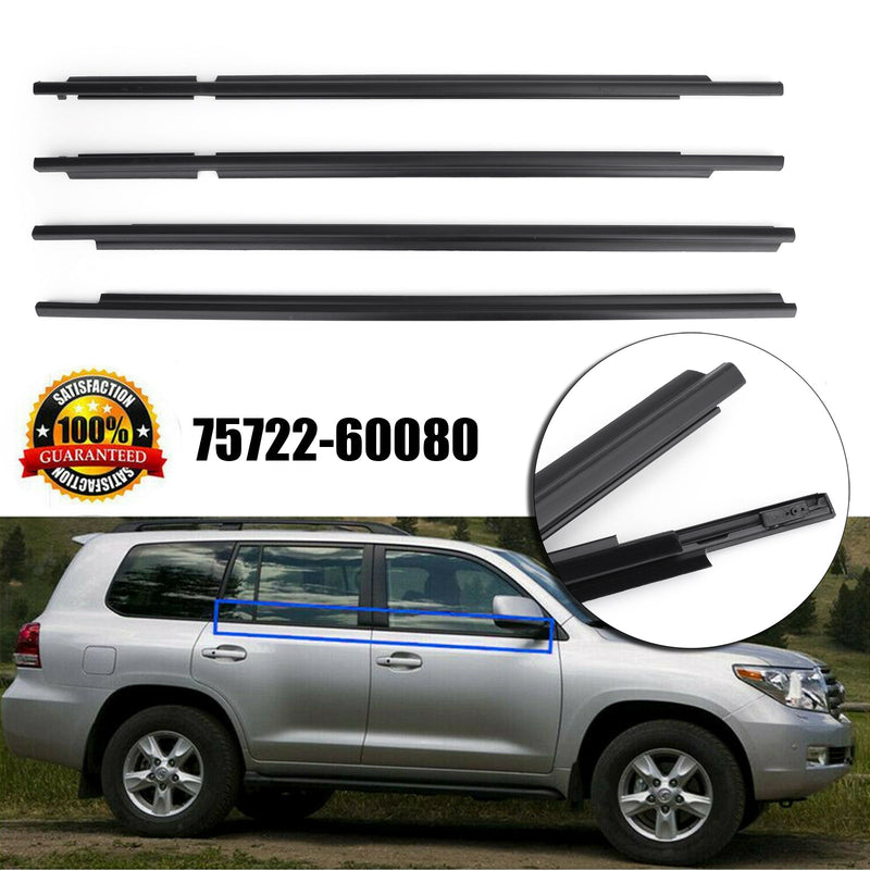 4 STÜCKE 75722-60080 Dichtungsstreifen Fenster Gürtelform passend für LEXUS GX470 2003-2009 Generic