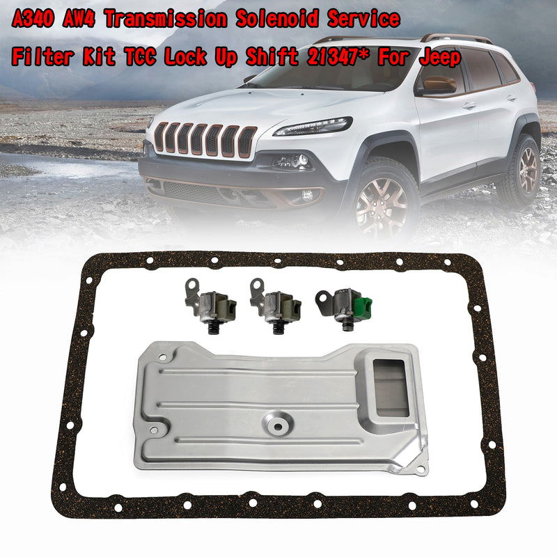 A340 AW4 Filtro de servicio de solenoide de transmisión TCC Lock Up Shift 21347 para Jeep