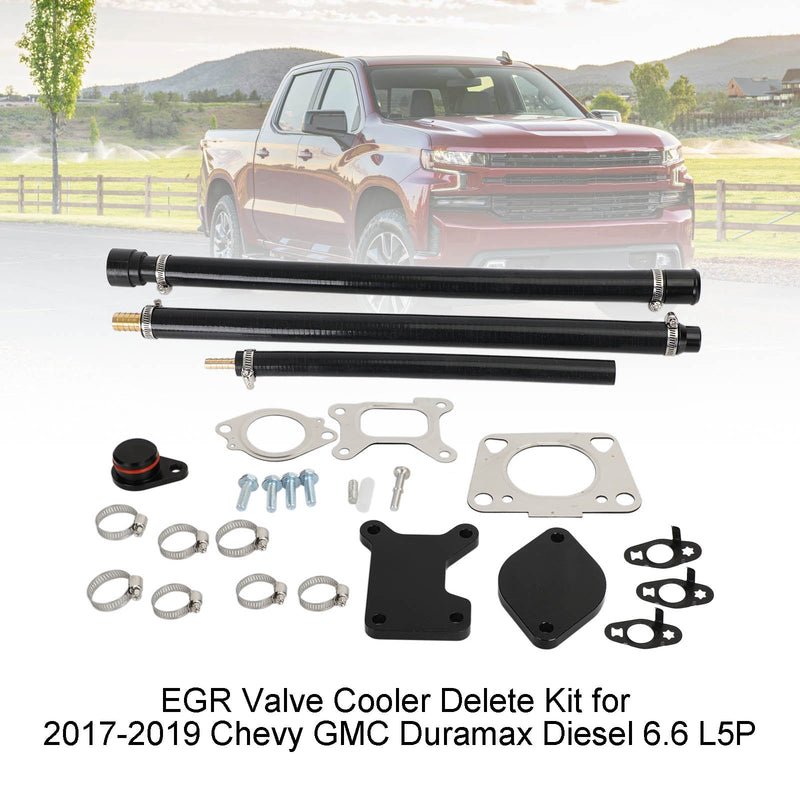 EGR-venttiilin jäähdyttimen poistosarja vuosille 2017-2023 Chevy GMC Duramax Diesel 6.6 L5P