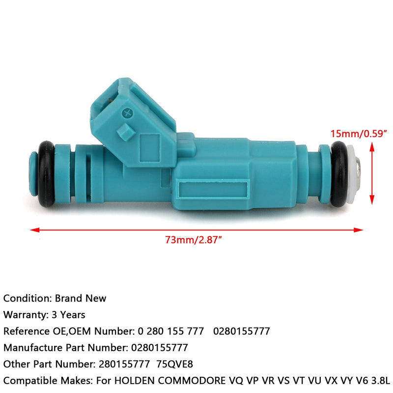 1x drivstoffinjektorer for Holden Commodore VG VN VL VQ VP VR VS VT VU VX VY V6 3.8L Generic