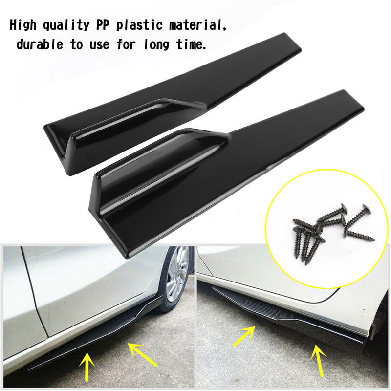 Paar 45 cm Auto glänzend schwarze Seitenschweller Rocker Splitter Diffusor Winglet Wings Generic