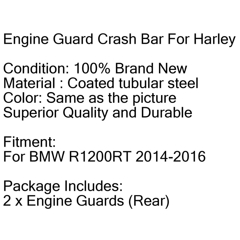 Barra de proteção do motor traseiro Nota barras de colisão para BMW R 1200 RT R1200RT 2014-2016 Genérico