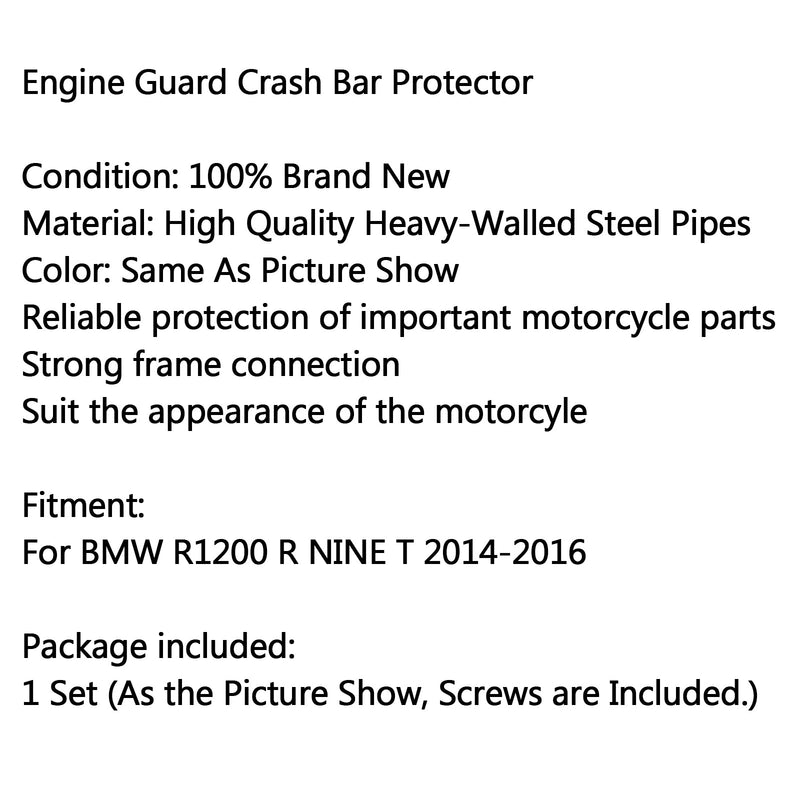 Oberer Sturzbügel-Schutzrahmen für Motorrad für BMW R1200R NINE T 2014-2016 Generic